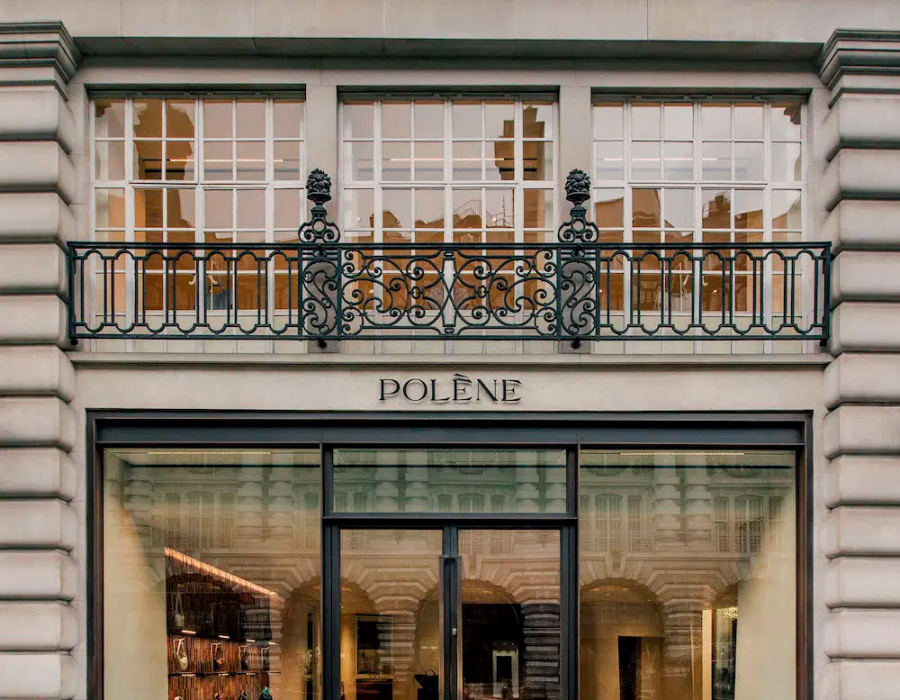 Corten-effect coating Oxydecor Rust in the Polène showroom, London, UK.